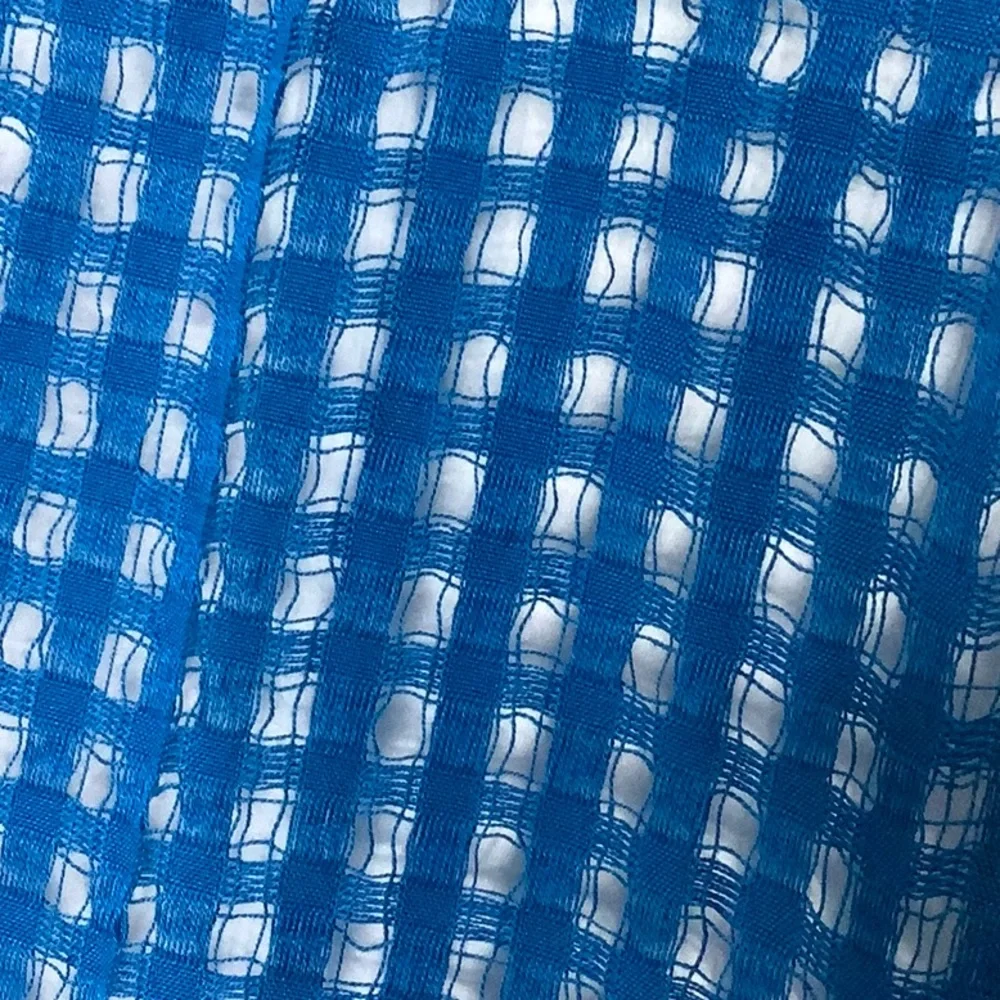 Bright Blue Open Weave Statement Scarf